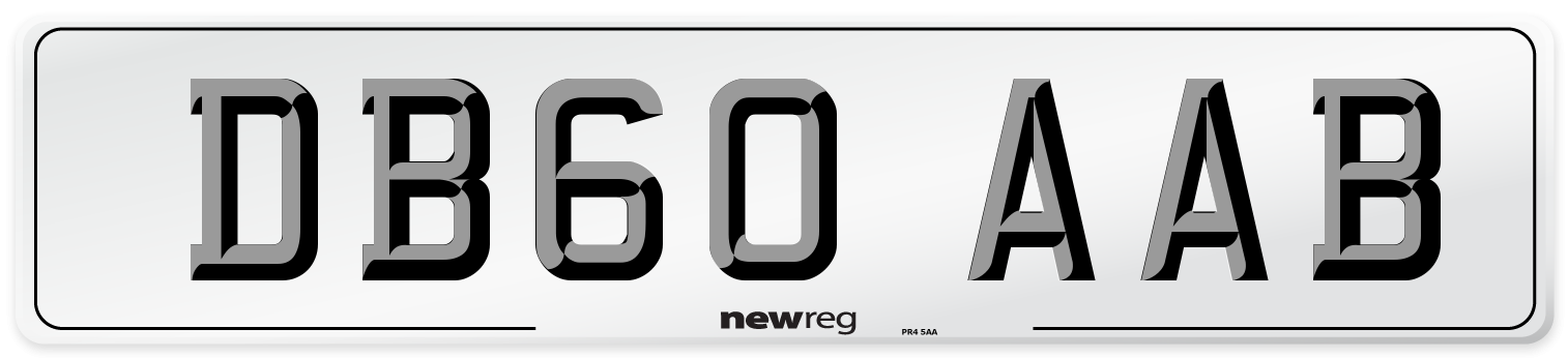 DB60 AAB Number Plate from New Reg
